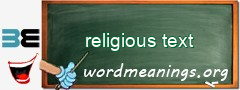 WordMeaning blackboard for religious text